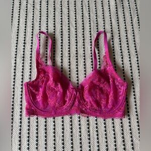 NWOT Skarlett Blue Minx Lace Balconette Bra 30DD Fucshia Orange